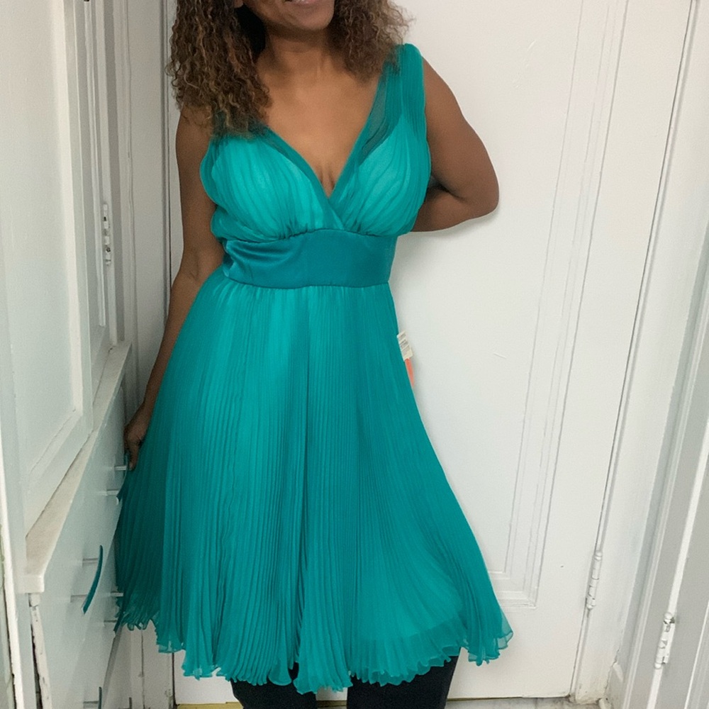 Beautiful Vintage Green Silk Dress